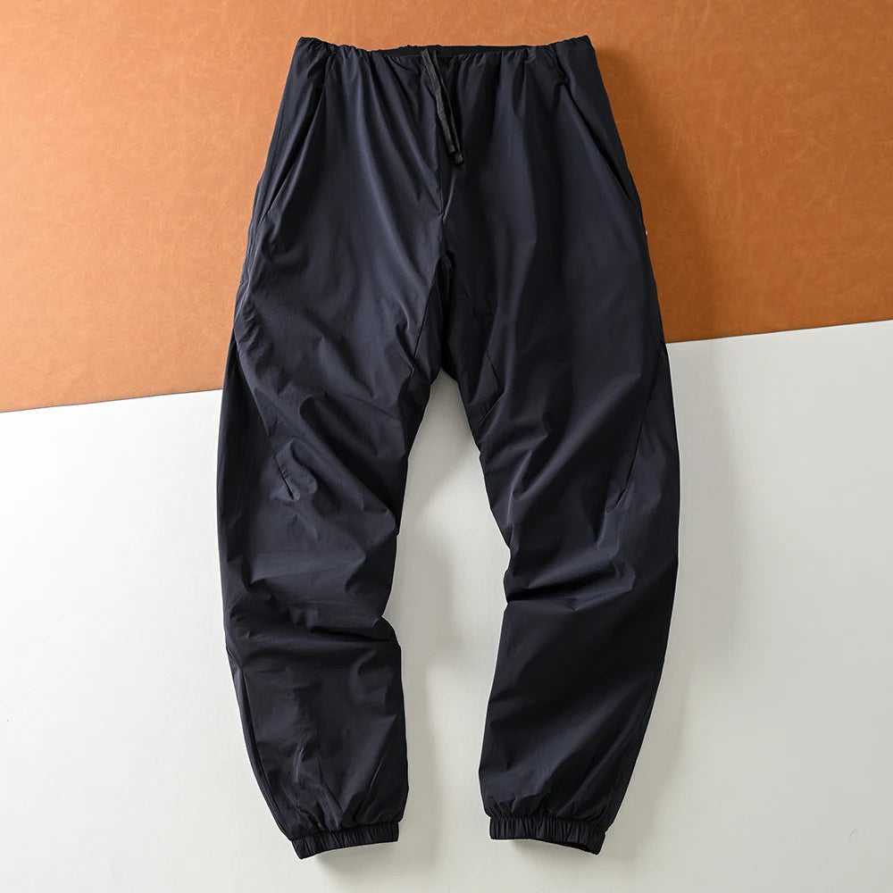 Outdoor Men's Casual Cotton Pants Loose Fit Windproof Water-resistant Lightweight Winter Fashion Trousers Youth Style