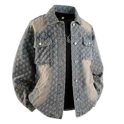 Autumn New Men's Denim Jacket Korean Stylish Luxury Clothing Handsome Casual American Streetwear Couple's Outerwear Denim Coats