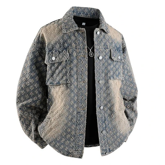 Autumn New Men's Denim Jacket Korean Stylish Luxury Clothing Handsome Casual American Streetwear Couple's Outerwear Denim Coats