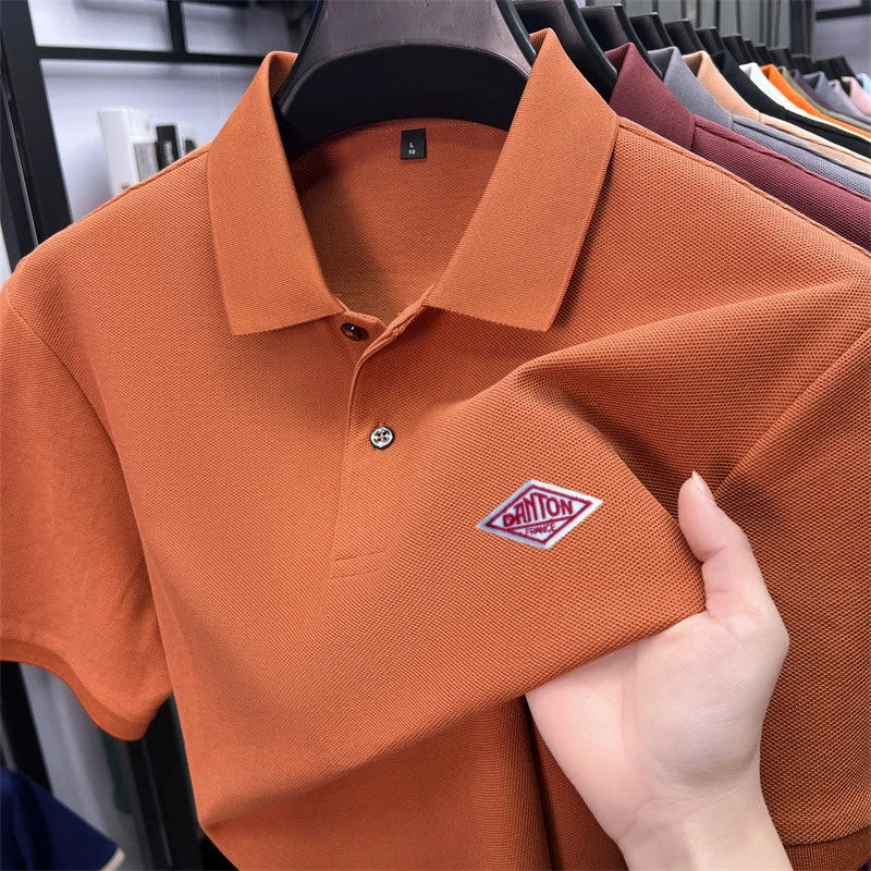Men's 100% Cotton Polo Shirt -2026 Summer Fashion Casual Short Sleeve, Breathable Lapel Tee，27 Colors, Ideal for Golf and Sports