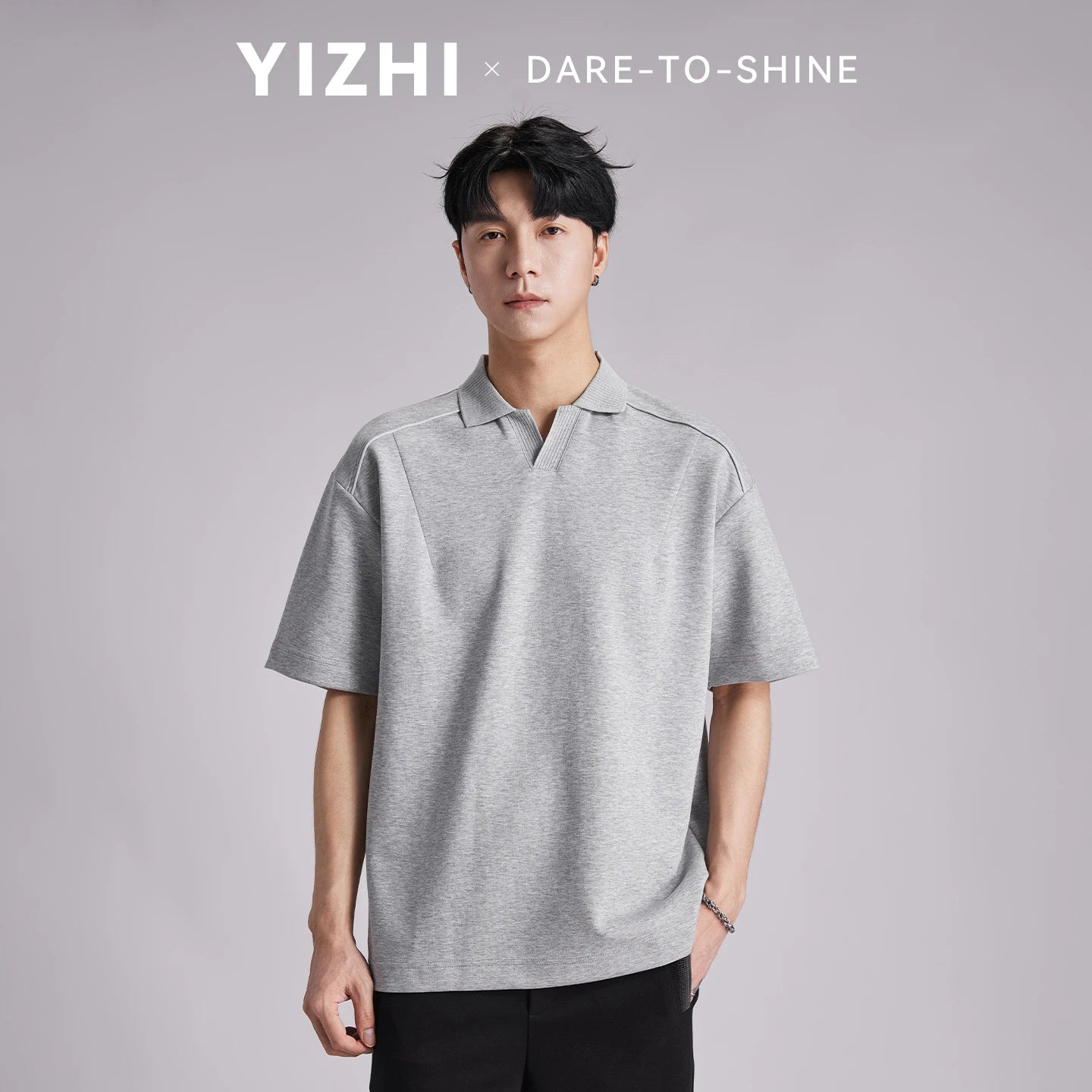Fashion Men Solid V Neck Polo Shirts 2026 Summer Air Cotton Luxury Old Money Style Short Sleeve Tops Casual Versatile Tees