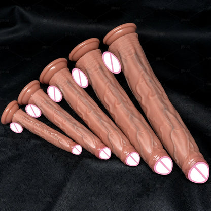 Realistic 5 Sizes Big Dildo Silicone Suction Cup Huge Penis Couples Masturbation Soft Cock Woman Man Anal Adult Sex Toy