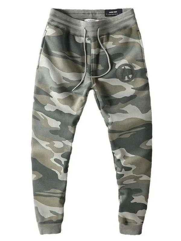 Thickened Wear-Resistant American Casual Camouflage Pants Men's Slim Fit Warmth Sports Cuffed Sweatpants Trendy Long Trousers