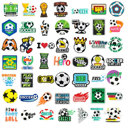 30/49Pcs Sports Ball Shoe Charms Soccer Clog Decorations for Adults PVC Accessories for Women Men