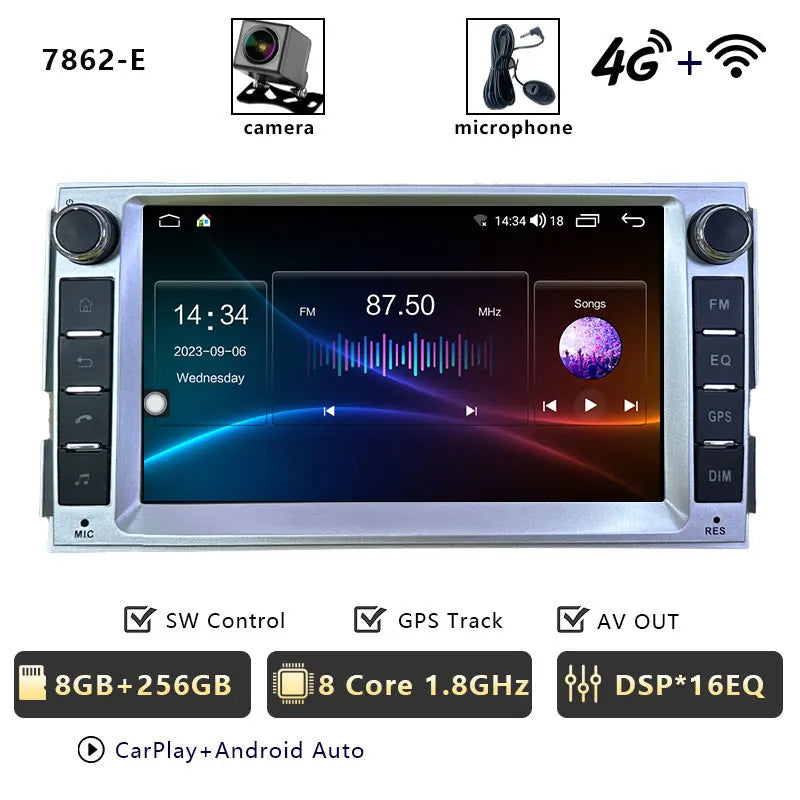 CHSTEK Android 13 Car Radio For Hyundai Santa Fe 2007 2008-2012 Head Unit Carplay Bluetooth WIFI 4G GPS Multimedia Vedio Player
