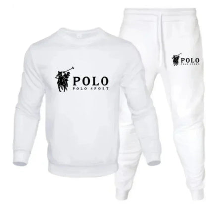 Men's two-piece round-neck sweatshirt + jogging pants, autumn and winter fashion, outdoor fitness and casual sportswear set