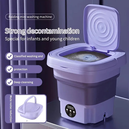 1 portable mini washing machine - 8-liter capacity, 3 deep cleaning modes, suitable for underwear, apartments, camping