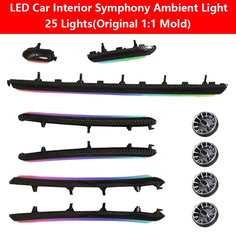25 in 1 Symphony Ambient Lighting Car Kit For Audi A3 8Y 8V S3 RS3 2013-2020 Dashboard Door Air Vent Decoration Atmosphere Lamp