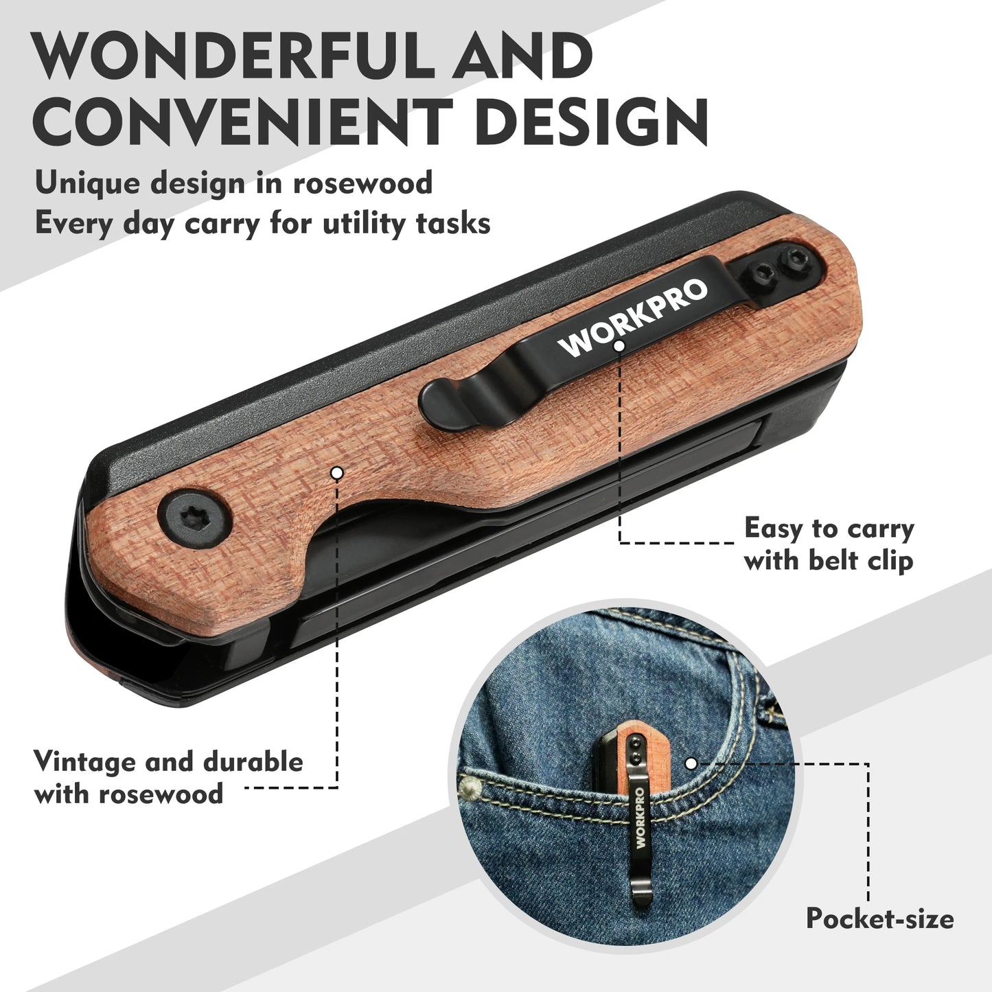 WORKPRO Multifunction Folding Knife Portable Pocket Knife Electrician Utility Knife With 10PC Blades Paper Cutter DIY Hand Tools