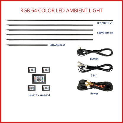 22 In 1 Car Ambient Lights RGB 64 Colors LED Interior For BMW F10 F11 F20 F30 G01 G02 G05 E36 E39 E60 E87 E90 E91 E92 X3 X4 X5