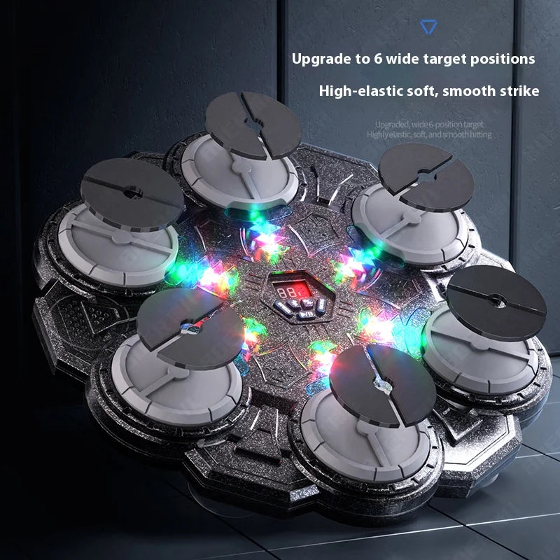 Smart Music Bluetooth Boxing Machine with Scoring System 4/6 Keys Electric for Fitness Training Stress Relief Toy Kids Adults
