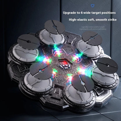 Smart Music Bluetooth Boxing Machine with Scoring System 4/6 Keys Electric for Fitness Training Stress Relief Toy Kids Adults