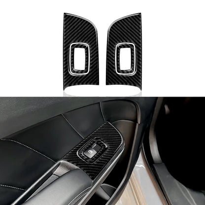 For Chrysler 300 (2011-2014) Car Center Console Gear Shift Panel Steering Wheel Cover Carbon Fiber Interior Sticker Accessories