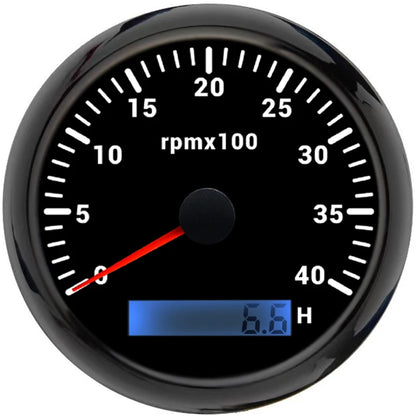 ELING 85mm Auto Marine Tachometer RPM Meter Gauge 3K 4K 6K 7K 8K REV Counter LCD Hourmeter with 7 Backlights 12V 24V