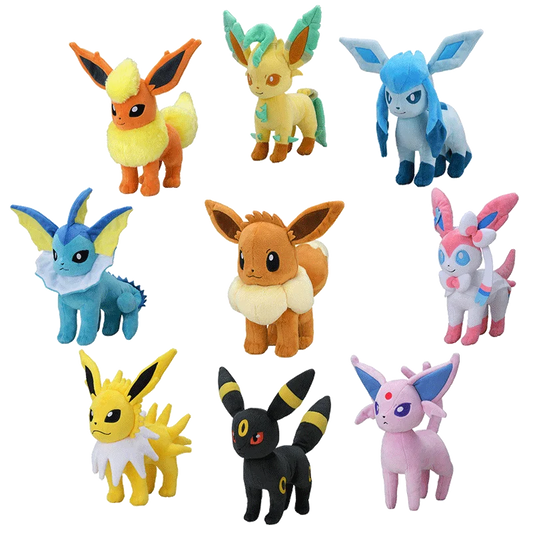 Whole set for sale Flareon Vaporeon Stuffed Doll Pokemon Umbreon Glaceon Leafeon Sylveon Scorbunny Ponyta Eevee Collection Plush