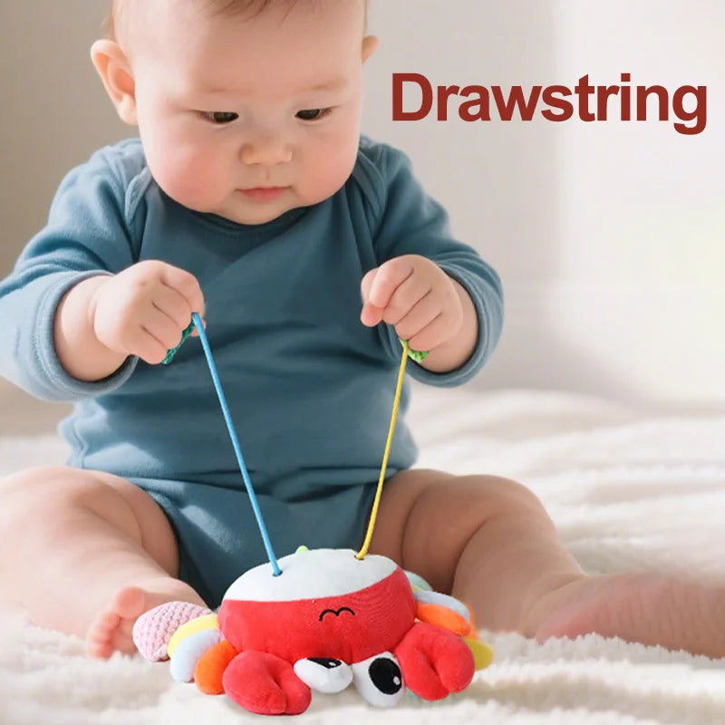 Nibbled Drawstring Mirror Cheer Baby Bed Hanging Toy Cartoon Animal Bedbell Pendant Soft Stroller Car Seat Crib Sensory Learning