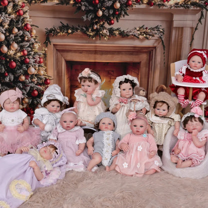 Cloveray 20 inch Collection Realistic Rebirth Baby Doll Cute Handmade Vinyl Doll High Quality Collection Simulation Toy Kid Gift