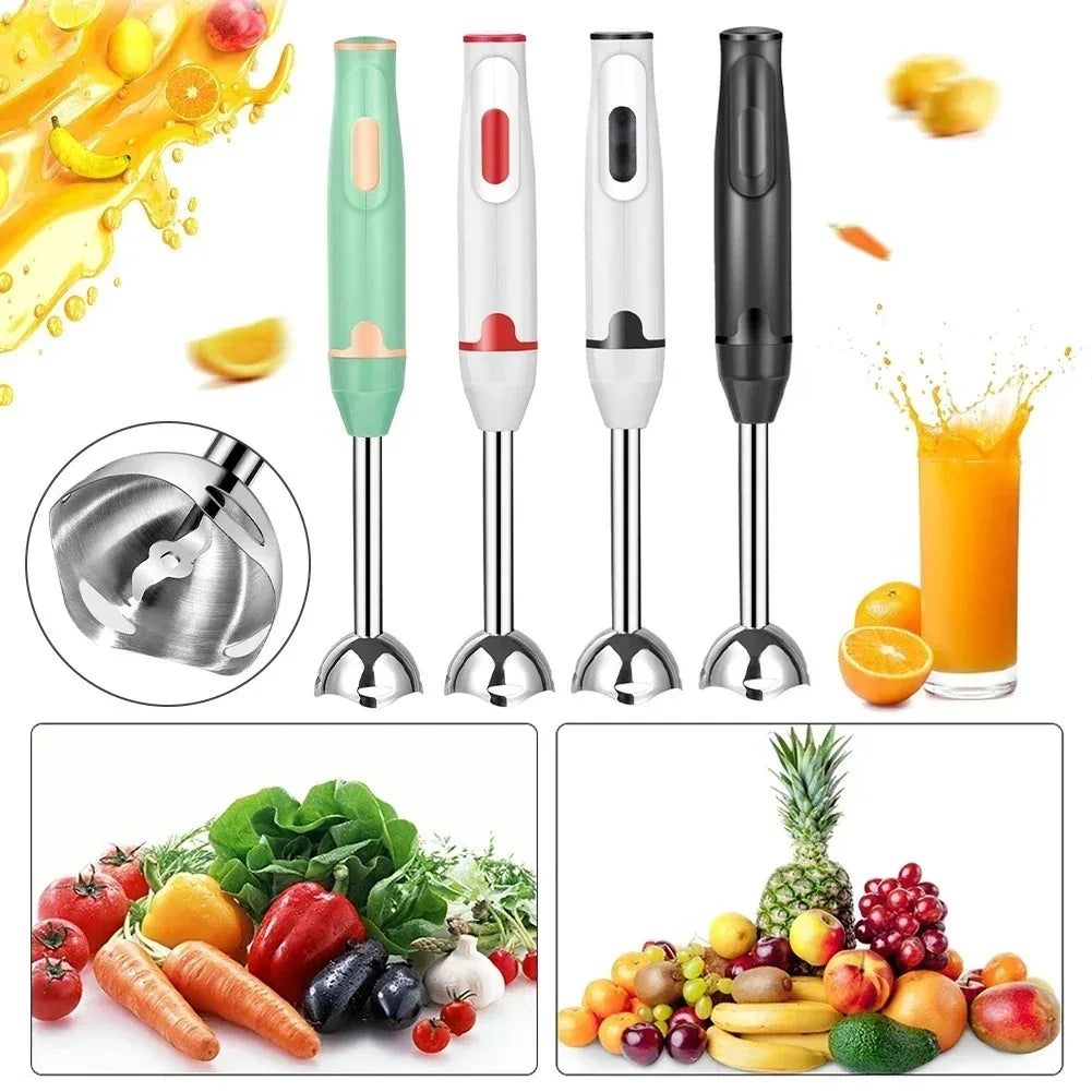 Handheld Electric Food Mixer 3-in-1 Stainless Steel Whisk Blender Chopper For Eggs Vegetables Kitchen Utensil