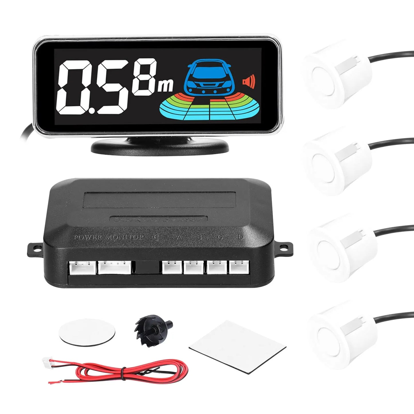 4pcs/8pcs Probes Rear Reversing Radars System LCD Display Car Parking Sensor Distance Detection Sound Warning Buzzer