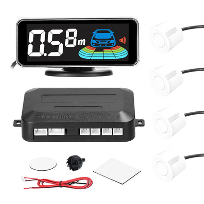 4pcs/8pcs Probes Rear Reversing Radars System LCD Display Car Parking Sensor Distance Detection Sound Warning Buzzer
