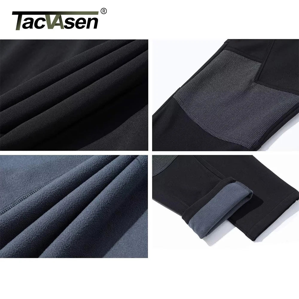 TACVASEN Winter Men's Hiking Pants Warm Thermal Fleece Lined Windproof Outdoors Working Fishing Camping Mountain Ski Pants