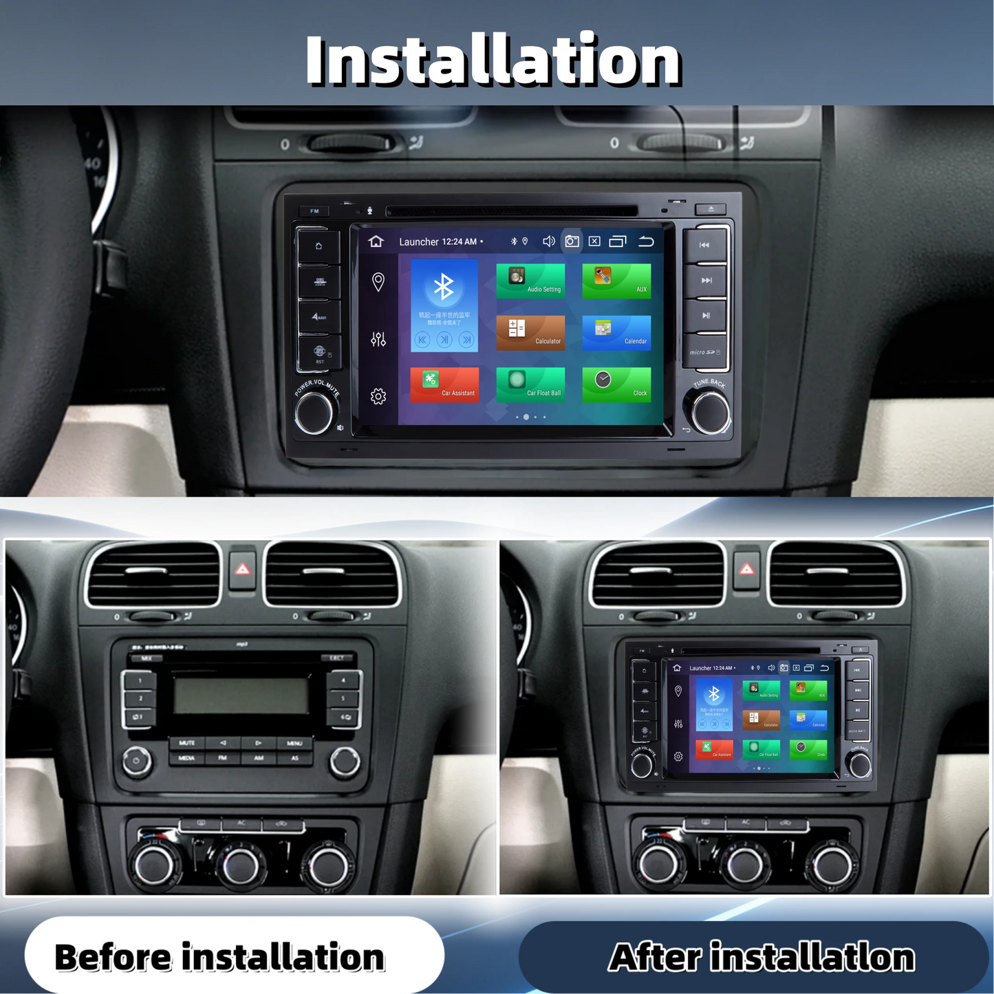 4G+64G Android Car Stereo for Mercedes Benz Sprinter Vito W639 Viano B200 B150 B170 A180 A150 B-Class W245 A-Class W169 for VW Crafter VW LT3 2Din Car Radio GPS Navigation Wireless Carplay Android Auto