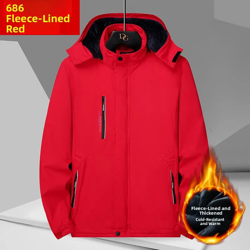Thickened Fleece Lined Cotton Jacket for Men Work Site Reflective Winter Labor Protection Outerwear Cold Resistant Coat Print...