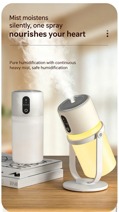 Portable 300ml Ultrasonic Humidifier Plug-in Rechargeable Low Noise Desktop Humidifier for Home Office Air Conditioner Hydration
