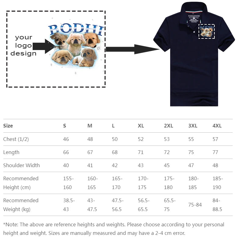 Top Quality Summer Short Sleeve Solid Classic Polo Shirts Custom Printed Design Photo Logo For Business Staff Company Uniform