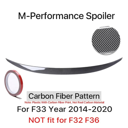 Rear Trunk Spoiler Bumper Lip For BMW 4 Series F32 F33 F36 Carbon Fiber PSM M4 MP Style Wing Tail Kit 2014-2020 Gloss Black
