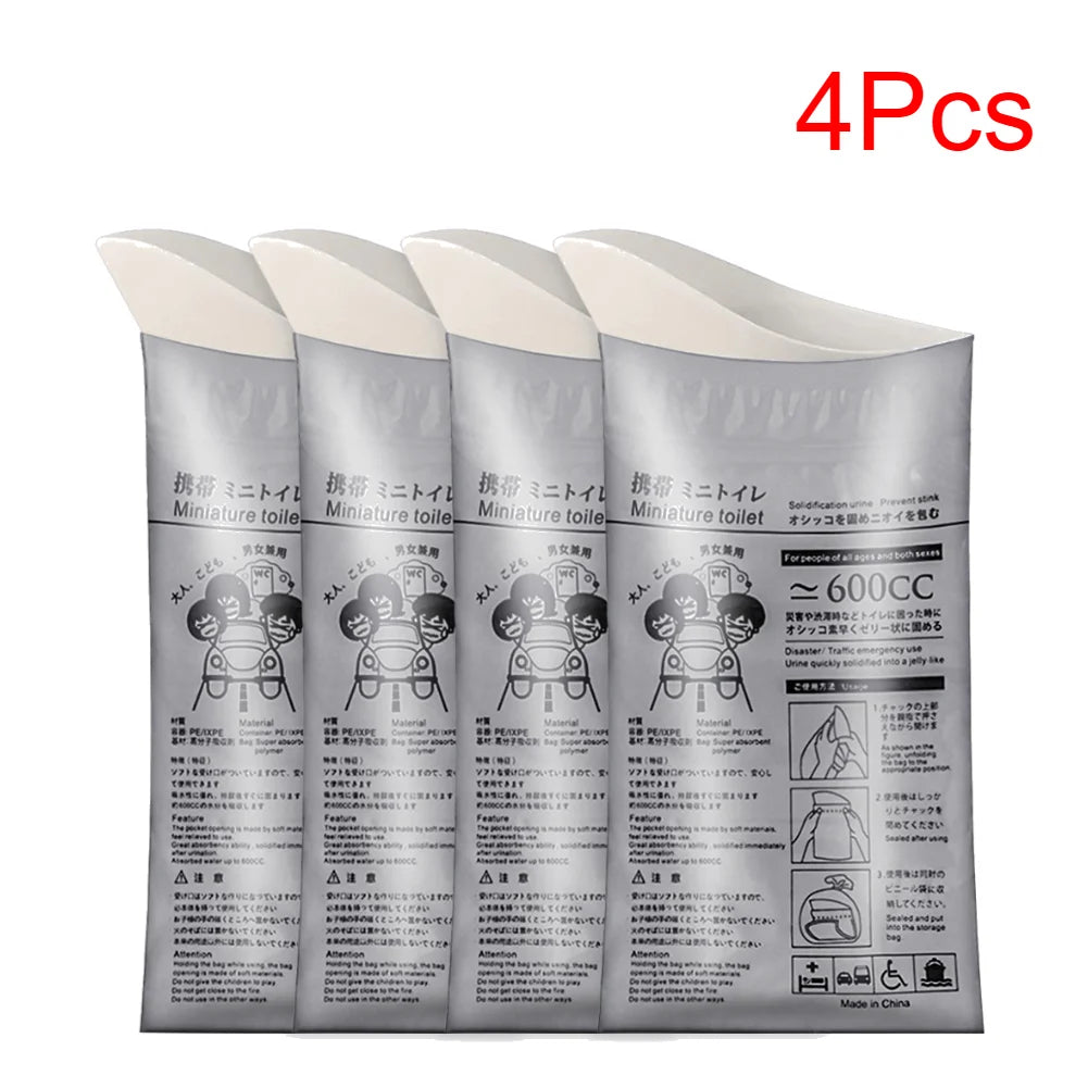 100-4Pcs Emergency Urine Bags Disposable Outdoor Travel Mini Mobile Toilet Portable Urinal Bag for Female Baby Male Vomiting Bag