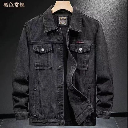 Men's Fashionable Thickened Fleece Lined Slim Fit Denim Jacket Autumn Winter Warm Stylish Workwear Top Quality Chinese Produc...