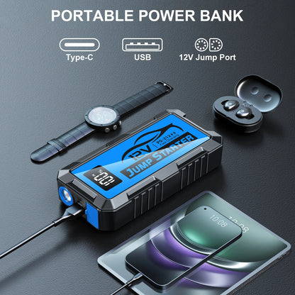 2026 12000amp 10000a 8000a 4000a Powerful Capacitor 12v Booster Charger Auto Starting Device Power Bank Car Jump Starter Battery