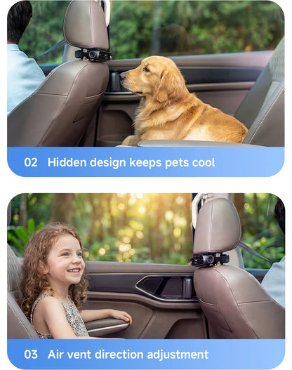 Car Backseat Cooling Fan Wide-angle Airflow High Air Volume Car Cooler USB Powered Summer Essential AirCirculator Fast Delivery