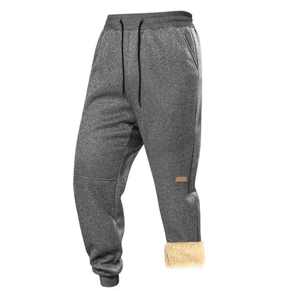 Casual for Autumn and Winter Men's Large Size Plus Velvet Pants Thermal Sports Thickened 2025 Sets Man Black Sweatpants Baggy