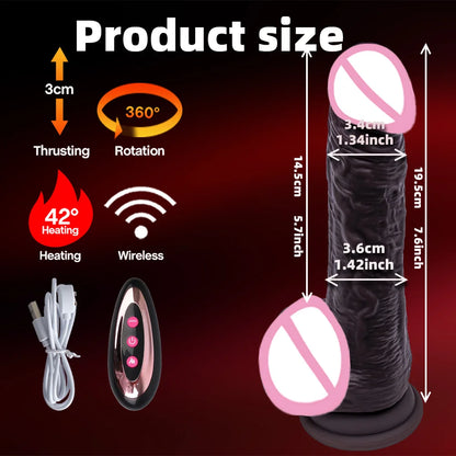 Remote Control Soft Penis Vibrator Realistic Dildo Sex Toy For Woman Telescopic Dick Toy Artificial G Spot Thrusting Sexy Toy