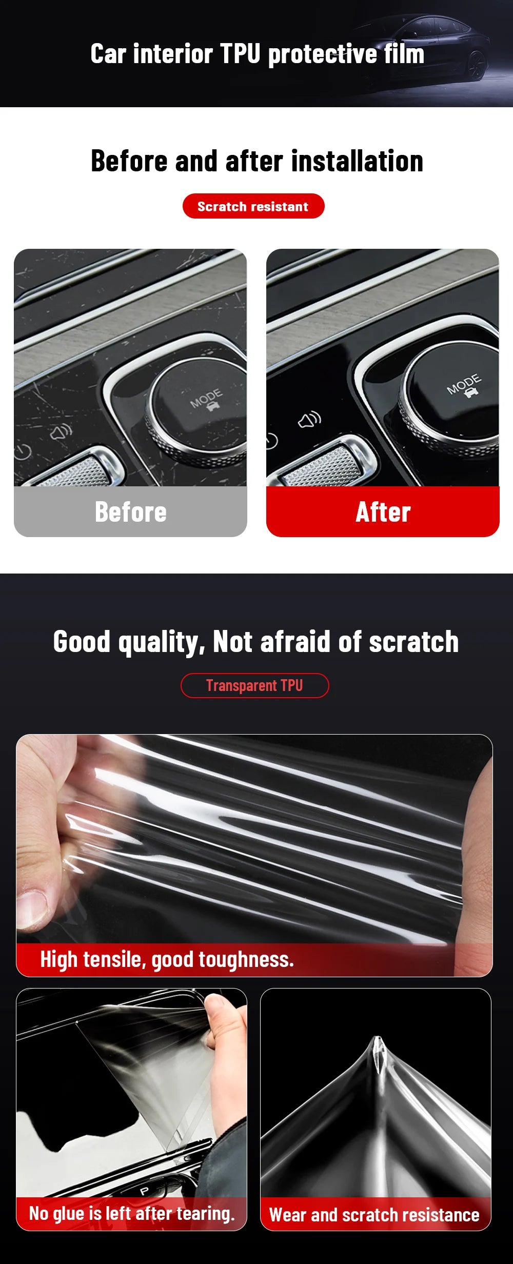 For LEAPMOTOR C10 2024 2025 Auto Central Control interior Protection Film Screen TPU Navigation Anti Scratch Navigation Sticker