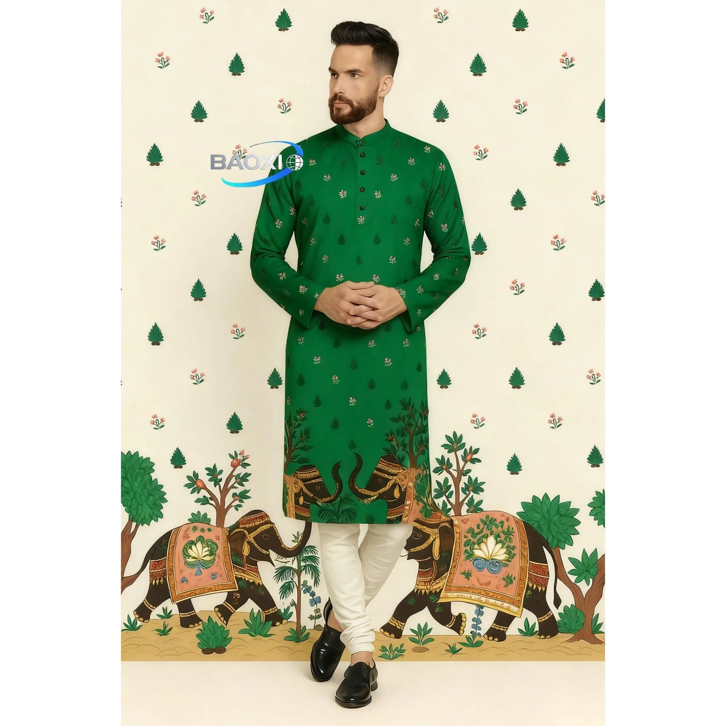 Stand Collar Muslim Men Clothes Folk Kaftan Musulman Kurta Indian Islamic Clothing Ropa Musulman Hombre Camisa Arabe Hombre