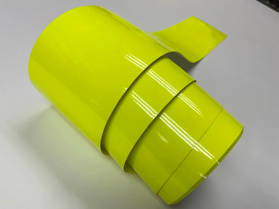 10cm*1/2/3/4/5/6/8M Premium Glossy fluorescent yellow Vinyl Wrap Film Sheet Air Release Self-adhesive Sticker Decal