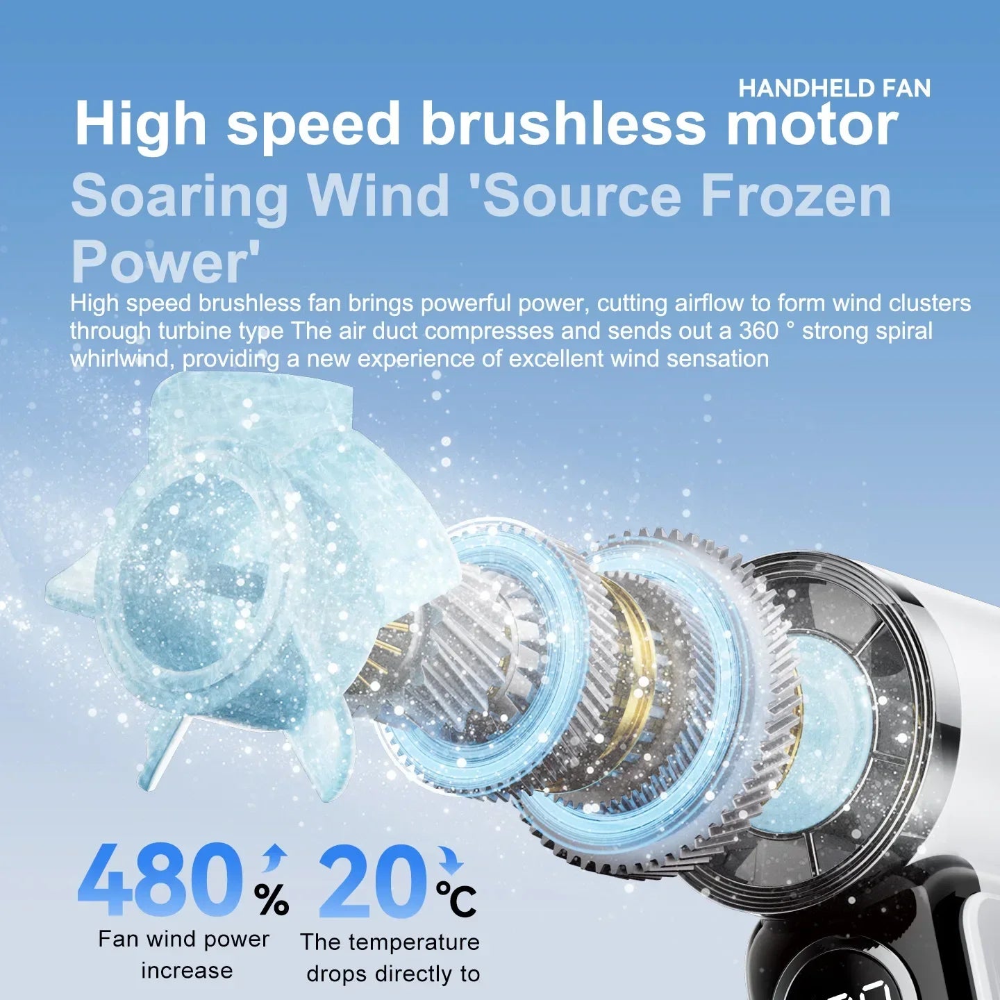 Mini Handheld Fan High-Speed Portable Turbo Pocket Fan for Outdoor Portable Outdoor Cooling Device Pocket Fan summer Travel Fan