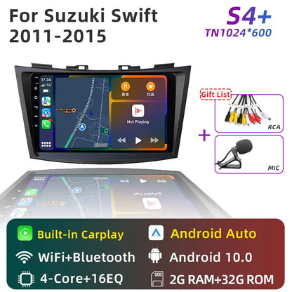 JUNDOF 9" CarPlay 2DIN Android Auto Car Radio Stereo For Suzuki Swift 2011 2012 2013 2014 2015 2016GPS Multimedia Video Player