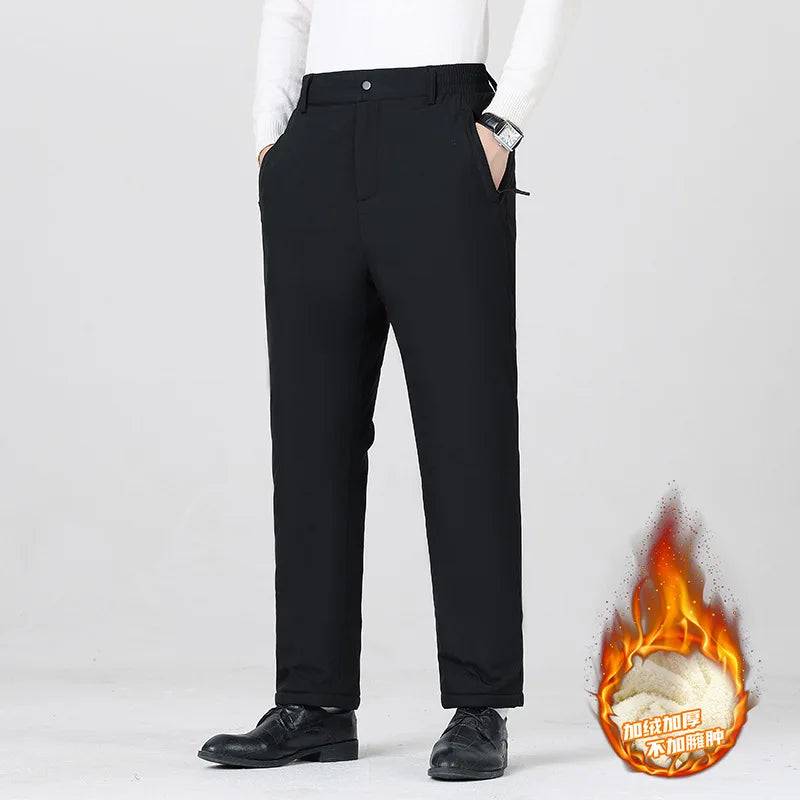 Men's Fleece Winter Pants Sherpa Lined Active Jogger Sweatpants Drawstring Elastic Windbreaker Hiking Trousers Plus Size 8XL