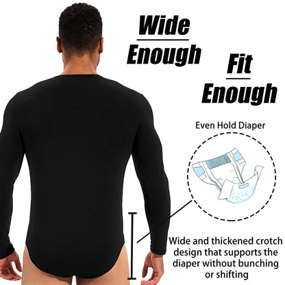 :Men's Long Sleeve Shapewear Bodysuit High Stretch Full Body Shaper Tummy Control Slimming Faja Round Neck Thermal Undershirt
