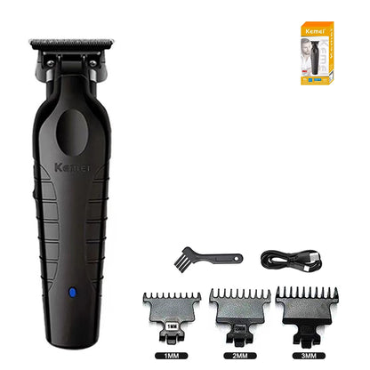 Kemei 2299 Barber Cordless Hair Trimmer 0mm Zero Gapped Carving Clipper Professional Electric Finish Cutting Machine