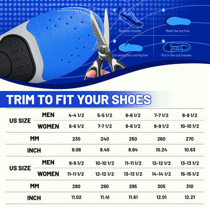 Plantar Fasciitis Pain Relief Men Orthotics Shoes Insole Arch Support Work Boot Inserts Flat Feet Women Heel Spur Absorb Shock