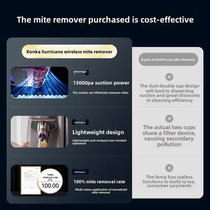 Vacuum Mite Remover Household Bed Large Suction Ultraviolet Sterilizer Wireless Vacuum Cleaner 220V Cleaning Appliances