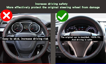 Custom Car Steering Wheel Braid Cover Genuine Leather Fit For Mazda 3 Axela Mazda 6 Atenza Mazda 2 CX-3 CX3 CX-5 CX5 Scion