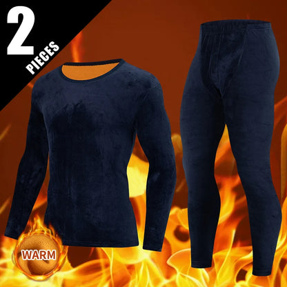 2-piece Autumn And Winter Gold Velvet Thick Casual Warm Underwear Set Cold Resistant And Warm Round Neck Top Elastic Waist Pants