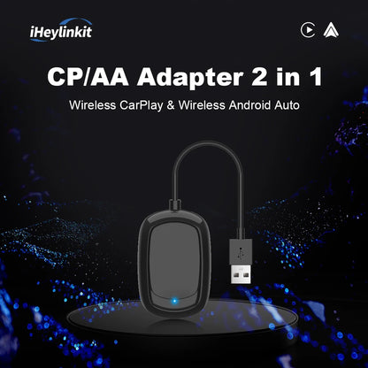 IHeylinkit New 2 In 1 Mini Wireless Carplay Android auto Wireless Adapter Smart connectivity for most vehicle models