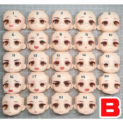 Ob11  Open Eyes Face Anime Game Cosplay Doll Suitable for 10mm 12mm Eyes Handmade Water Sticker Faceplates Toy Accessories